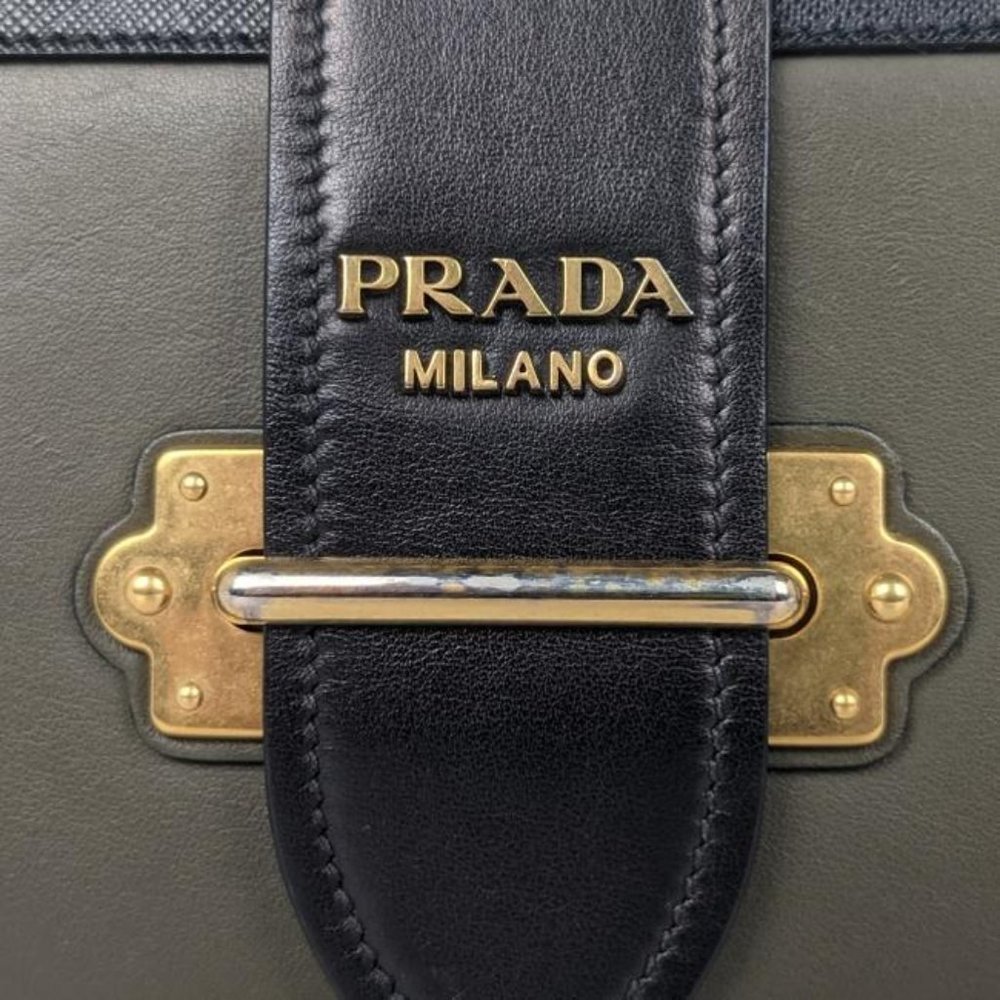 SOLD Prada Cahier Medium Militare Green Crossbody Bag - Picture 7 of 10